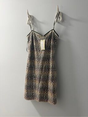 Ramy Brook Multicolor Sequin Chevron Mini Dress